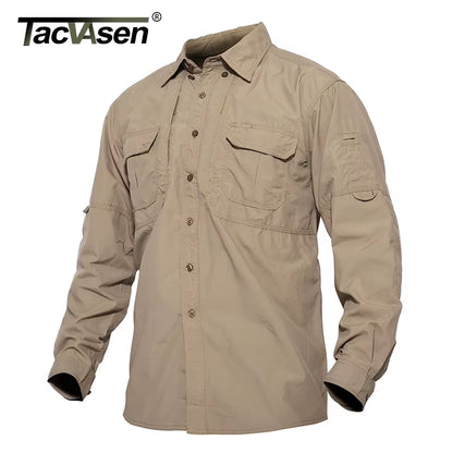 Mens Long Sleeve Shirts Summer Lightweight Quick Drying Shirt Hiking Nylon Shirts Long Sleeve Outdoor Work Cargo Shirts