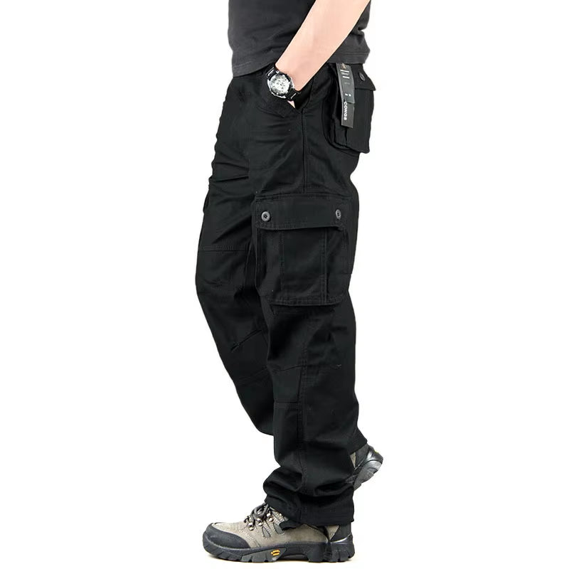Men'S Cargo Pants Mens Casual Multi Pockets Sports Large Size 44 Tactical Pants Men Outwear Straight Loose Fashion Long Trousers