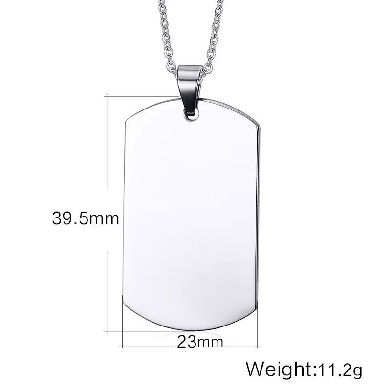 Stainless Steel Double Dog Tag Necklace for Men High Polished Pendant ID Men Jewelry 24" Chain Necklace