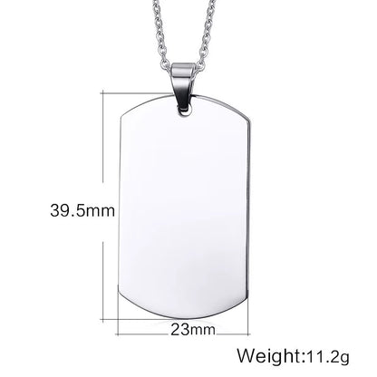 Stainless Steel Double Dog Tag Necklace for Men High Polished Pendant ID Men Jewelry 24" Chain Necklace