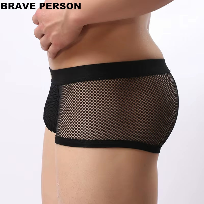 Underwear Men'S Boxers Breathable Mesh Hollow Boxer Shorts Sexy Underwear Panties Transparent Men Boxers B1150