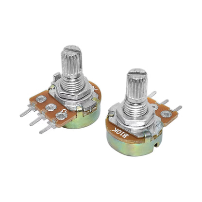 10PCS WH148 Linear Potentiometer B1K B2K B5K B10K B20K B50K B100K B250K B500K B1M 15Mm Shaft with Nuts Washers 3Pin WH148