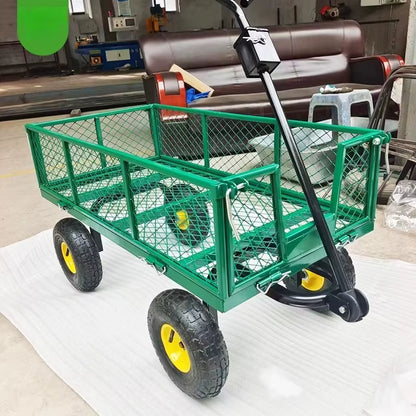 Net Car, Tool Car, Four-Wheel Trailer, Cargo Truck, Heavy-Duty Warehouse Handling Vehicle, Agricultural Handcart, Garden Net Car