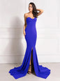 Sexy Strapless Long Black Maxi Dress Front Slit Bare Shoulder Red Women'S Evening Summer Night Gown Party Maternity Dresses