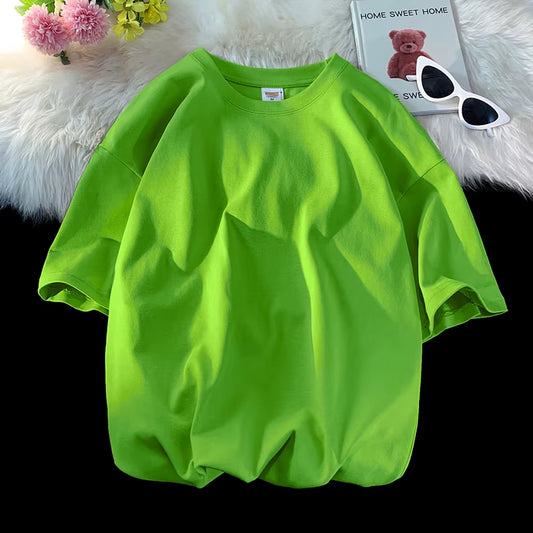Oversized Summer Short Sleeve Men'S T Shirt New Fashion Solid Loose O-Neck T Shirts Mens Cotton Hip Hop Streetwear Top Tees 5XL