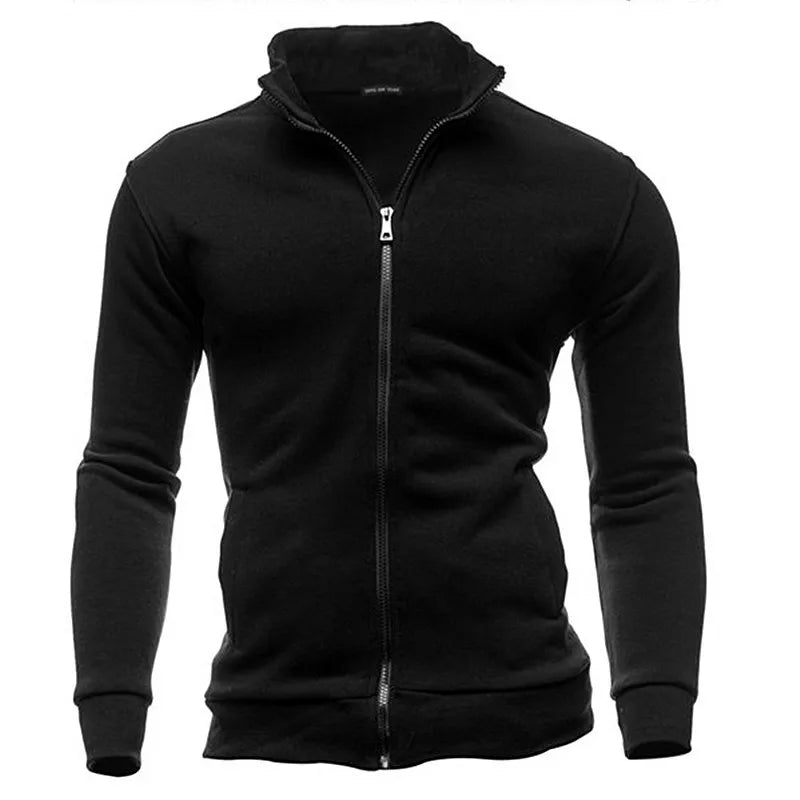 2025 Brand New Men'S No Hoodies Sweatshirts Zipper Stand Collar Men Sweatshirts for Male No Hooded Sweatshirt Man Pullover