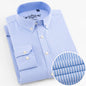 Men'S Long Sleeve Oxford Plaid Striped Work Casual Shirt with Pocket, Spring Autumn Cotton Blend Regular-Fit Button-Down Shirts