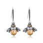 Hot Sale 925 Sterling Silver Yellow Bee Drop Earrings for Women Lovely Insect Earrings Fine Jewelry Gift SCE149