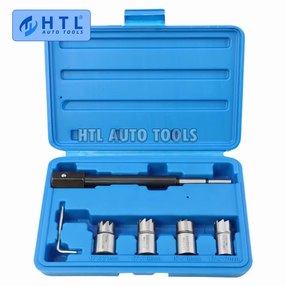 5PC Diesel Injector Seat Cutter Remover Removal Tool Kit for Delphi Bosch BMW Merc CRD PSA Ford Fiat Peugeot Cutter Cleaner Tool