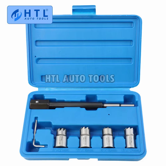 5PC Diesel Injector Seat Cutter Remover Removal Tool Kit for Delphi Bosch BMW Merc CRD PSA Ford Fiat Peugeot Cutter Cleaner Tool