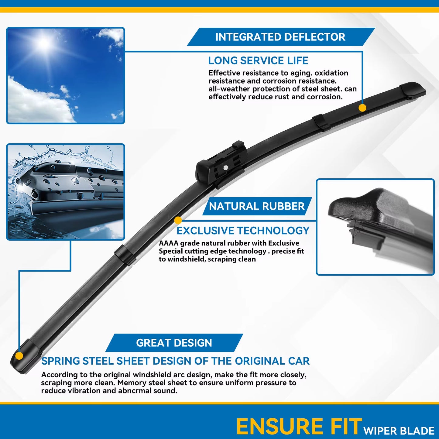 Erick'S Wiper LHD Front Wiper Blades for VW Jetta 6 MK6 A6 Passat CC 2012 - 2018 Windshield Windscreen Window Brush 24"19"