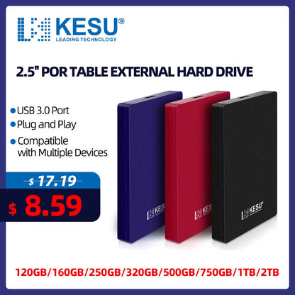 HDD 2.5" Portable External Hard Drive 2Tb/1Tb/500Gb/750Gb USB3.0 Disk Memory for PC Tablets PS4 Notebook Desktop Computer