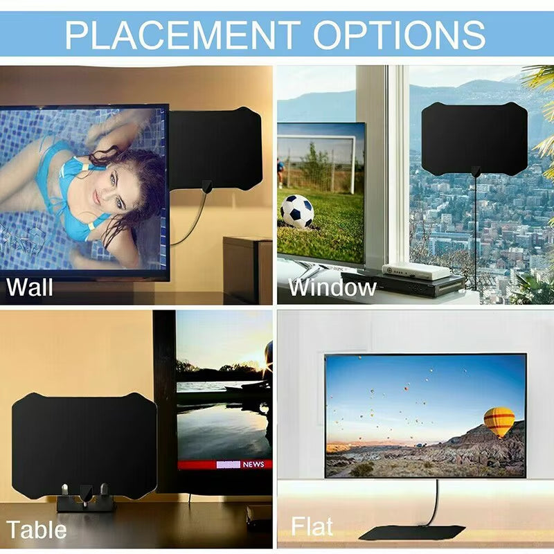 Antenna TV Digital Antena HDTV 4K Interior Indoor Signal High Range Amplified Booster Satellite Receiver Mini 5000 Miles Aerial