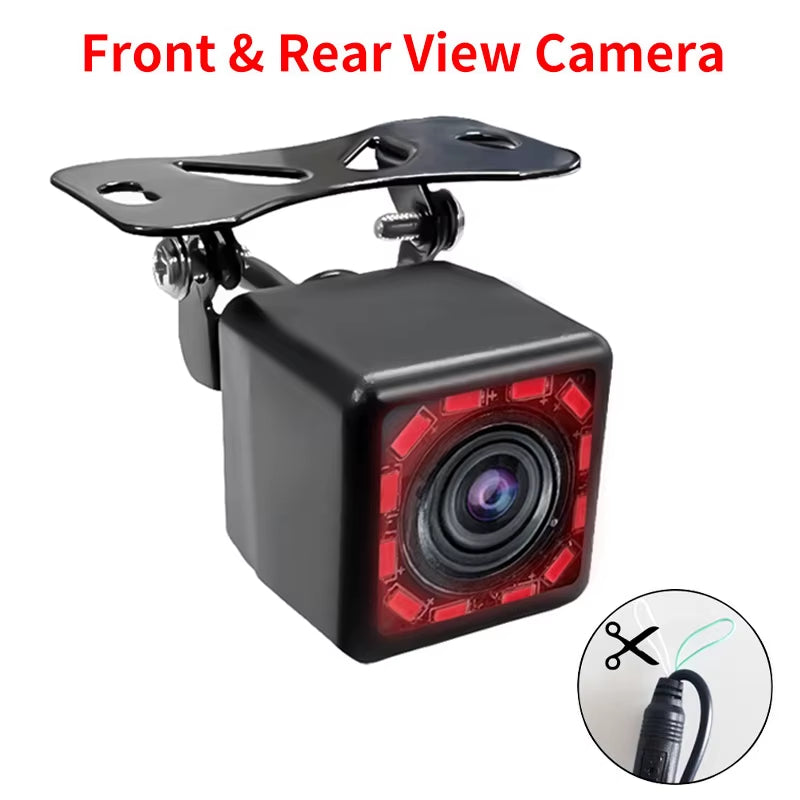 Reverse Camera Front Rearview Car Night Vision with Built-In Distance Scale Lines Universal Waterproof HD System
