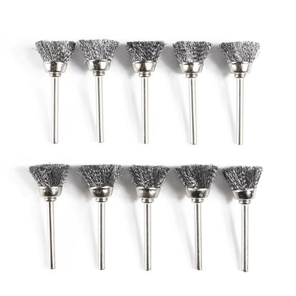 Polishing Wheel Brush 10Pcs 3.Mm Shank Wire Brush for Dremel Rotary Tools Accessories