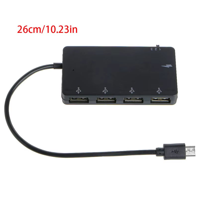 1 Set Micro USB OTG 4 Port Hub Power Charging Adapter Cable for Smartphone Tablet High Speed