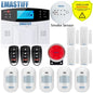 NEW 433Mhz Door Gap Sensor PIR Motion Detector Wireless LCD GSM SIM Card House Security Alarm System Smoke Security Alarm
