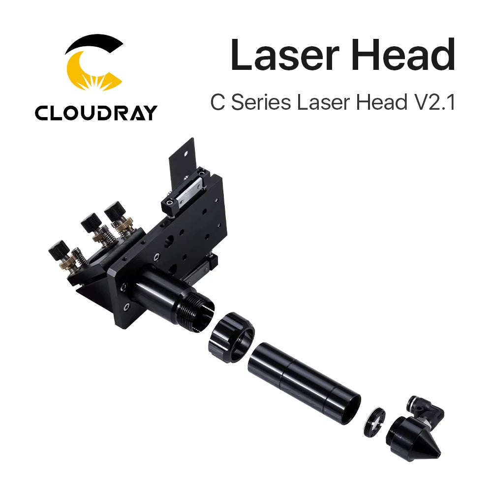 C Series CO2 Laser Head Dia.18 FL38.1& Dia.20 FL50.8 / 63.5/101.6Mm Mount for Laser Engraving Cutting Machine(Black)