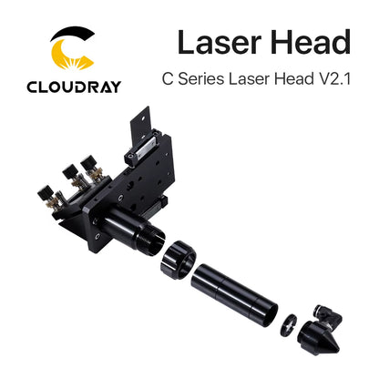 C Series CO2 Laser Head Dia.18 FL38.1& Dia.20 FL50.8 / 63.5/101.6Mm Mount for Laser Engraving Cutting Machine(Black)