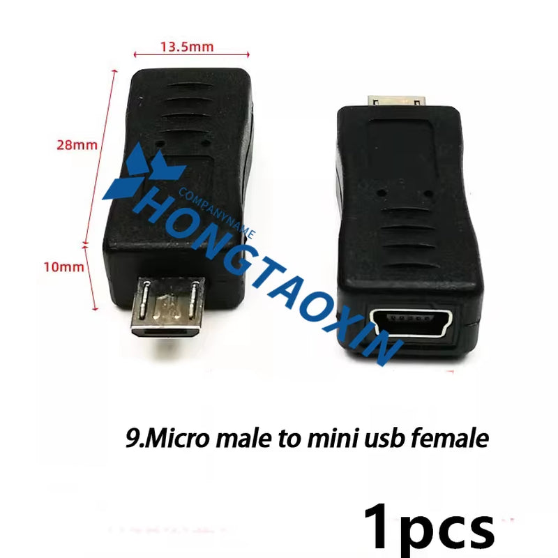 90 Degree Left & Right Angled Mini USB 5Pin Female to Micro USB Male Data Sync Adapter Plug Micro USB to Mini USB Connector
