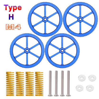 4PCS M3/M4 Screws Nuts Heat Bed Leveling Spring Knob Parts 3D Printers Print Platform Calibration Accessories