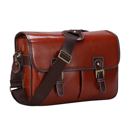 Photo Luxury Camera Stylish Fashion Retro PU Leather Case Handbag Waterproof Shoulder Messenger DSLR Bag for Canon Nikon Sony L