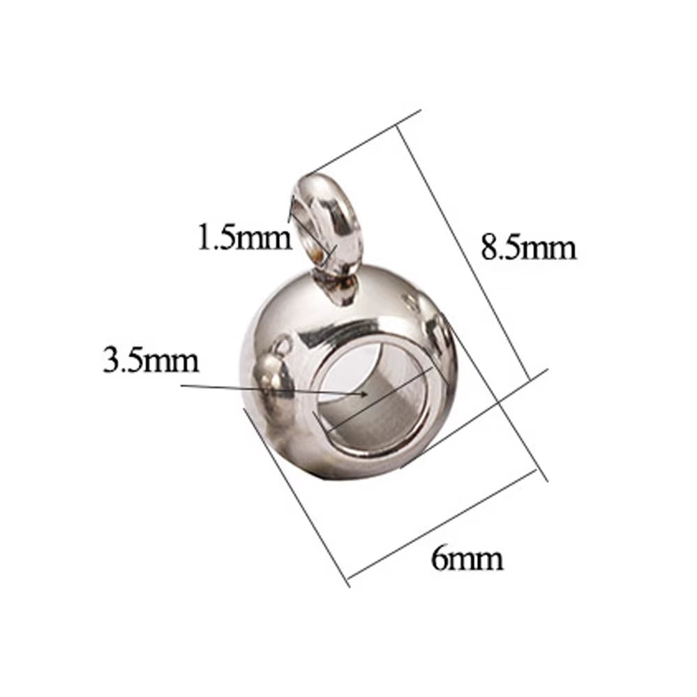 10Pcs Stainless Steel Spacer Beads Pendant Charms Clasps Gold Color Bail Beads for DIY Jewelry Making Findings Hole 2-4Mm Beads