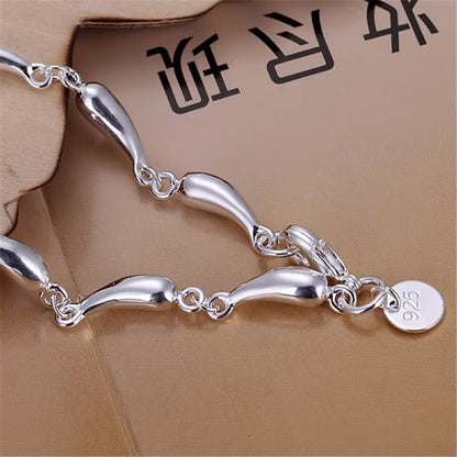 925 Sterling Silver Water Drop Bracelet Luxury Brand Women Bracelet Silver Bracelet Jewelry Christmas Gift