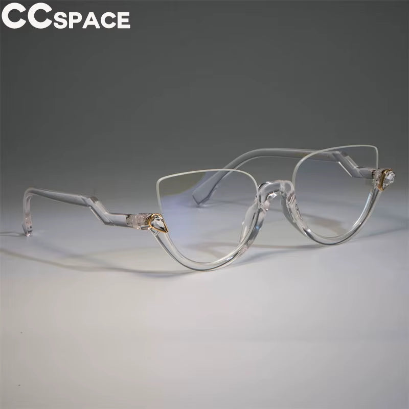 45159 Cat Eye Glasses Frames Women Trending Styles Half Frame Designer Fashion Computer Glasses