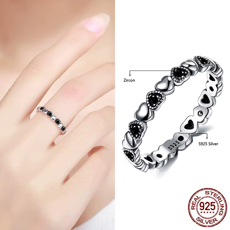 Hot Sale 100% 925 Sterling Silver Styles Stackable Ring Party Finger Wedding Rings for Women Original Fashion Jewelry Gift