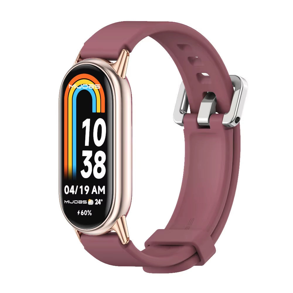 Strap for Mi Band 10 9 8 7 6 5 4 3 Bracelet Silicone Wristband for Xiaomi Mi Band 8 Metal Strap for Mi Band 7 Watchband Leather