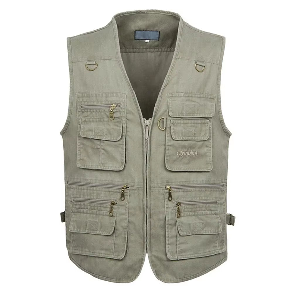8XL 9XL 10XL New Male Casual Summer Big Size Cotton Sleeveless Vest with Many 16 Pockets Men Multi Pocket Photograph Waistcoat