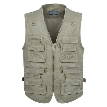 8XL 9XL 10XL New Male Casual Summer Big Size Cotton Sleeveless Vest with Many 16 Pockets Men Multi Pocket Photograph Waistcoat