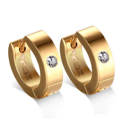 Cute Hoop Earrings for Women Men Stainless Steel Ear Cuff Brincos Huggie Jewelry