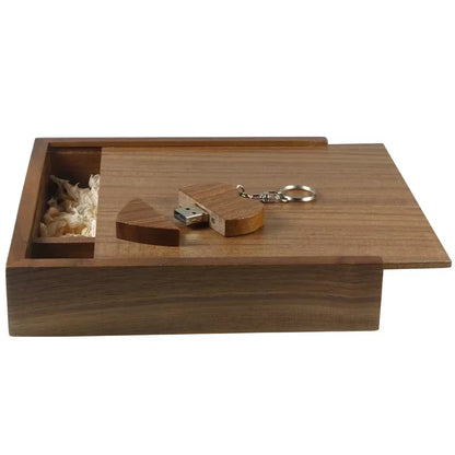 (1 PCS Free LOGO) Photo Unique Album Walnut Wood Usb+Box Pendrive USB Flash Drive 8GB 16GB 32GB 64GB 128GB Photography