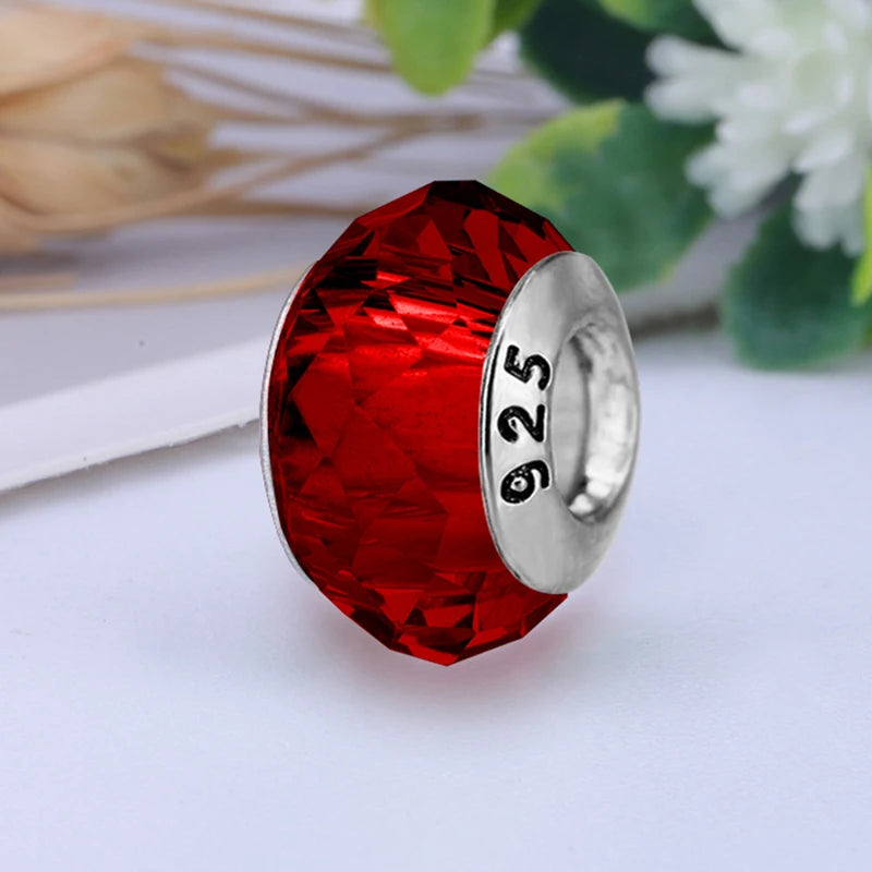 New European Colorful Lampwork Glass Bead Murano Plastic Aolly Charm Fit Pan Brand Bracelet Bangle Women DIY Jewelry Dropship