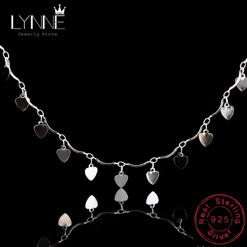 New Arrival Bohemia 925 Sterling Silver Heart Pandent Anklets Bracelets Beach Anklet on Leg Chain for Women&Girl Jewelry Gift
