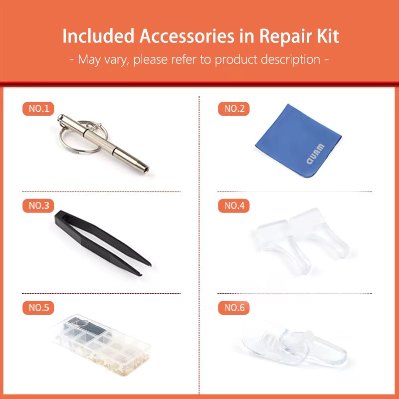 Glasses Screwdriver Screws Sets Eyeglasses Sunglasses Repair Tool Kit Nuts Nose Pad Optical Repair Tool Parts Assorted Kit