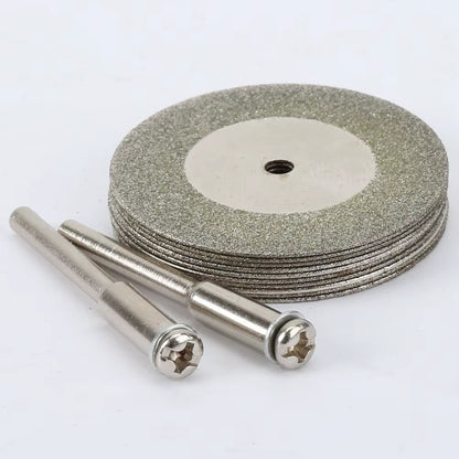 10Pcs 35Mm Stone Jade Glass Diamond Cutting Disc Fit for Rotary Tool Dremel Accessories Drills Cutting Blade with Two Mandrel