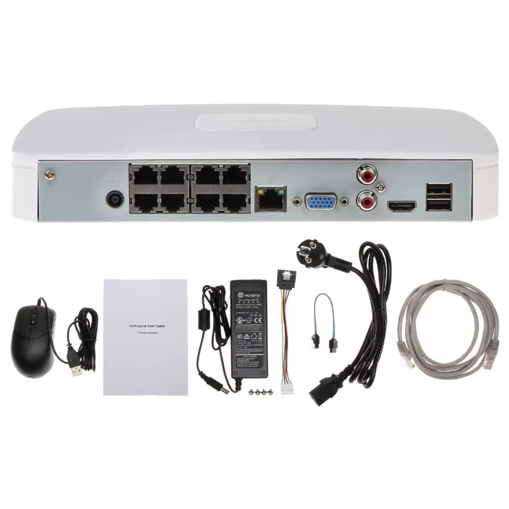 NVR4108-8P-4KS3 8CH with 8 POE 4K Network MINI NVR Recorder Max Support 12MP Resolution IP Camera SMD plus EPTZ Function