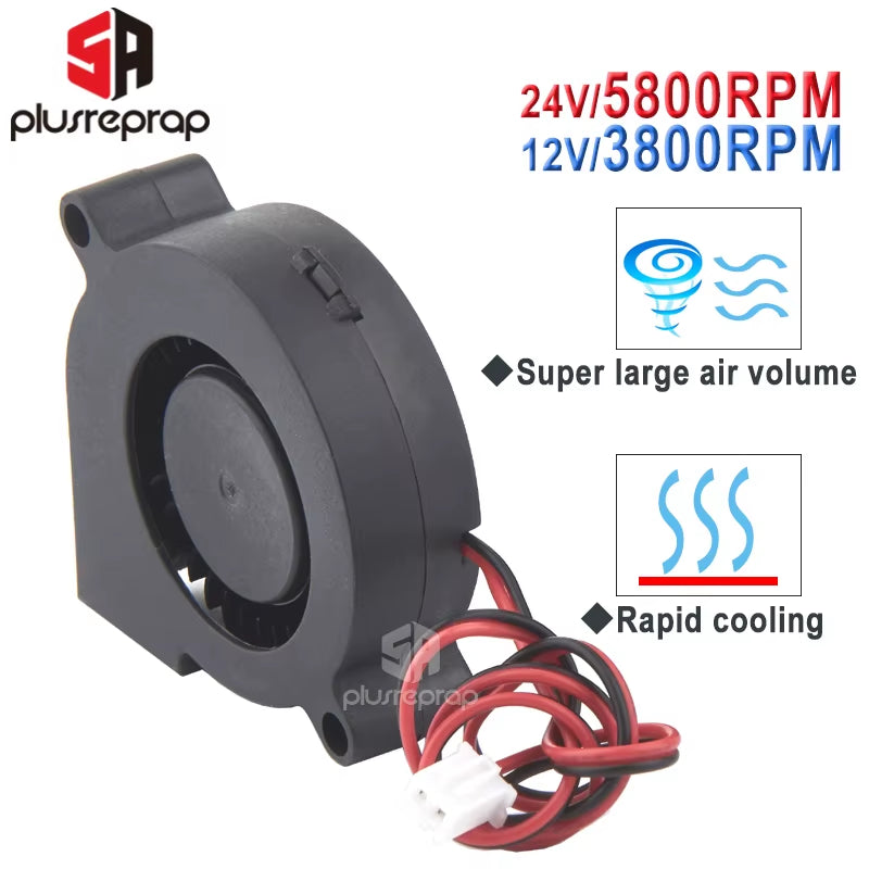 5015 12V 24V Cooling Turbo Fan Brushless Extruder DC Cooler Blower 50X50X15Mm Black Plastic Fan for Reprap 3D Printer
