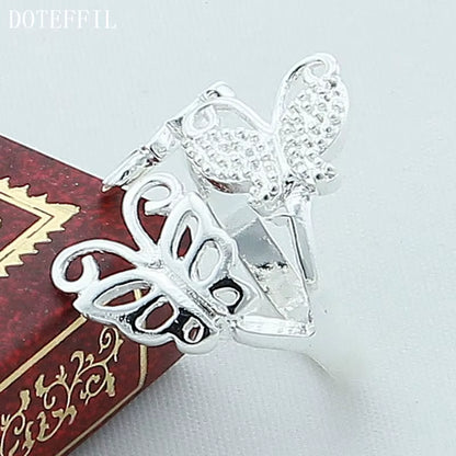 925 Sterling Silver Three Butterfly Ring for Women Wedding Engagement Party Fashion Charm Jewelry