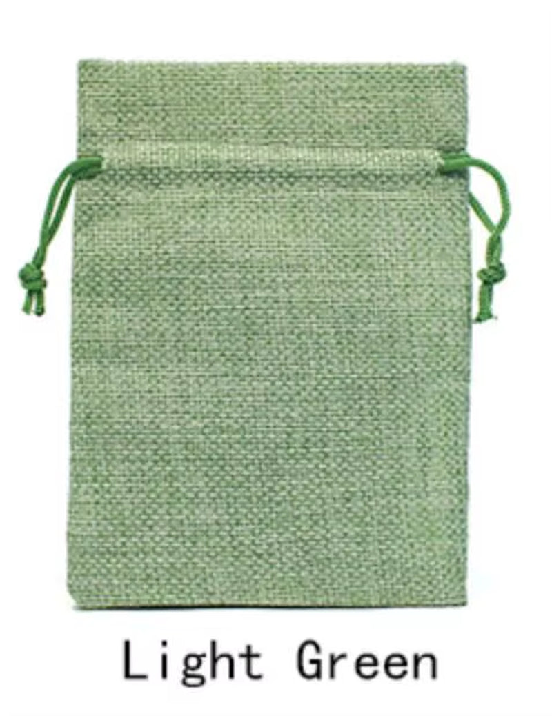 50Pcs/Lot Drawstring Natural Burlap Bag Jute Gift Bags Multi Size Jewelry Packaging Wedding Bags with Candy Bag Can Custom Logo