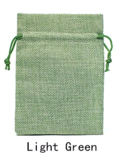 50Pcs/Lot Drawstring Natural Burlap Bag Jute Gift Bags Multi Size Jewelry Packaging Wedding Bags with Candy Bag Can Custom Logo