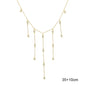 925 Sterling Silver Clear CZ Station Multi Charm Choker Fashion Delicate Dainty Disco Dots Drip Drop Pendant Necklace for Women
