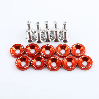 Leosport-10 Pcs/Pack JDM Style Aluminum Fender Washers and Bolt for Honda Civic Integra RSX EK EG DC