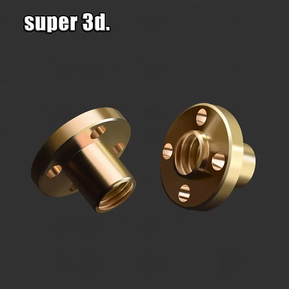 3D Printer Accessoris Copper Trapezoidal Lead Screw Nut T8 Pitch 2Mm for Lead 2/4/8Mm Screw Stepper Motor Rail Screw CNC