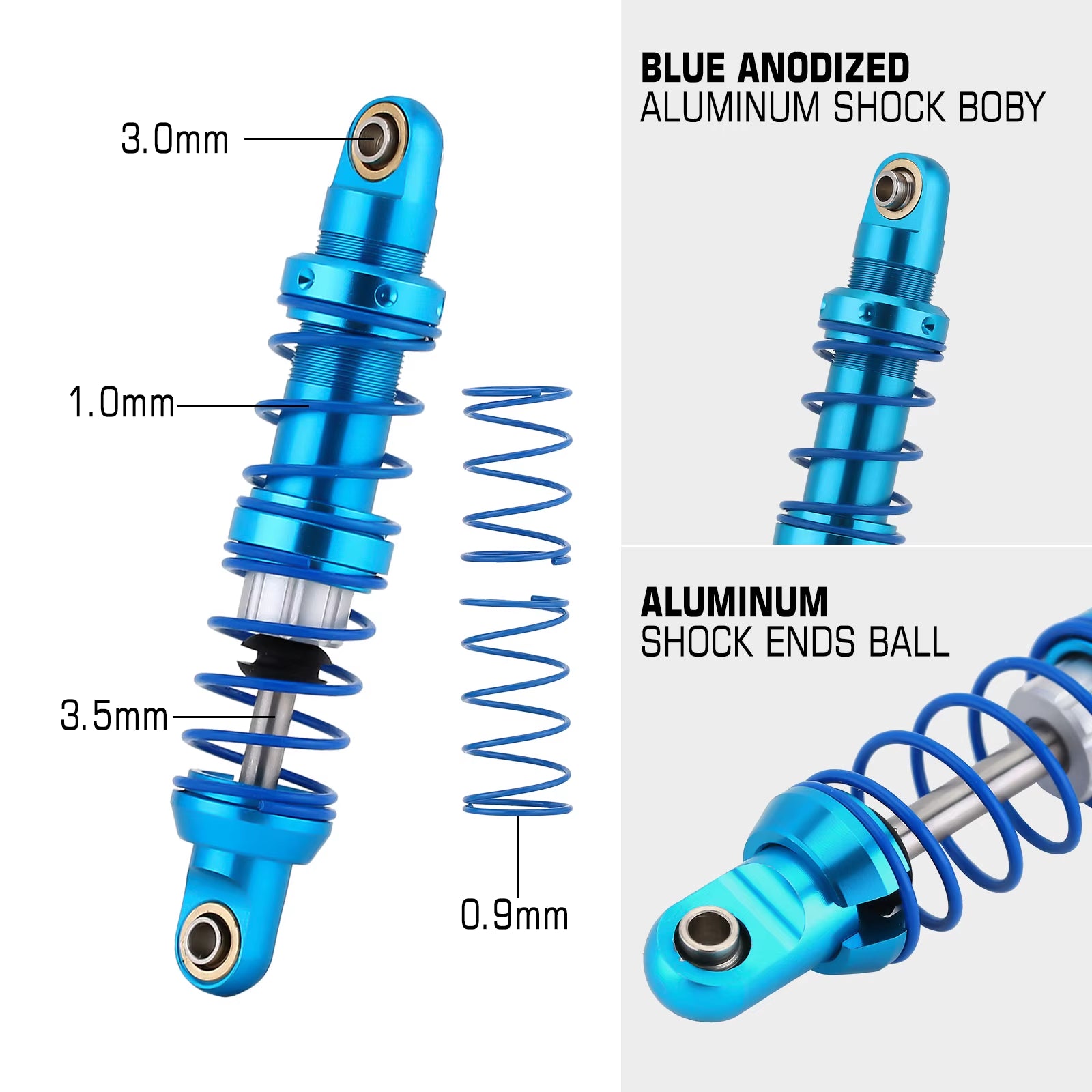 Metal Shock Absorbers 80 90 100 110 120Mm Oil Damper for 1/10 RC Car Truck Crawler Axial SCX10 TRX4 Redcat Gen8