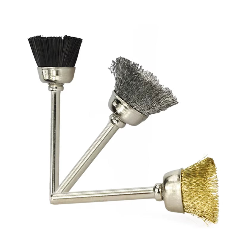 Polishing Wheel Brush 10Pcs 3.Mm Shank Wire Brush for Dremel Rotary Tools Accessories