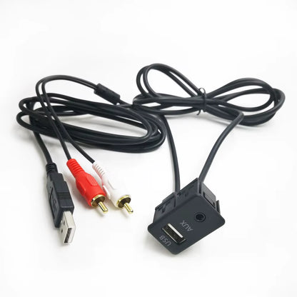 1M Car RCA Cable Adapter Switch 3.5Mm Audio Jack AUX USB Cable Extention Mount Panel RCA Cable for for Toyota Volkswagen